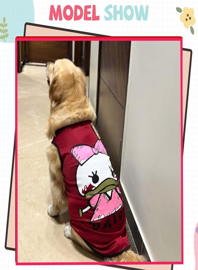 Lulala Dog Shirt with Daisy Print, Pet Summer T-Shirts Sweatshirt Fashion Outfit Vests Breathable Dog Clothes Outfit, Clothes Pet Apparel for Dogs, Cats (Red, 12 INCH) - Image 4